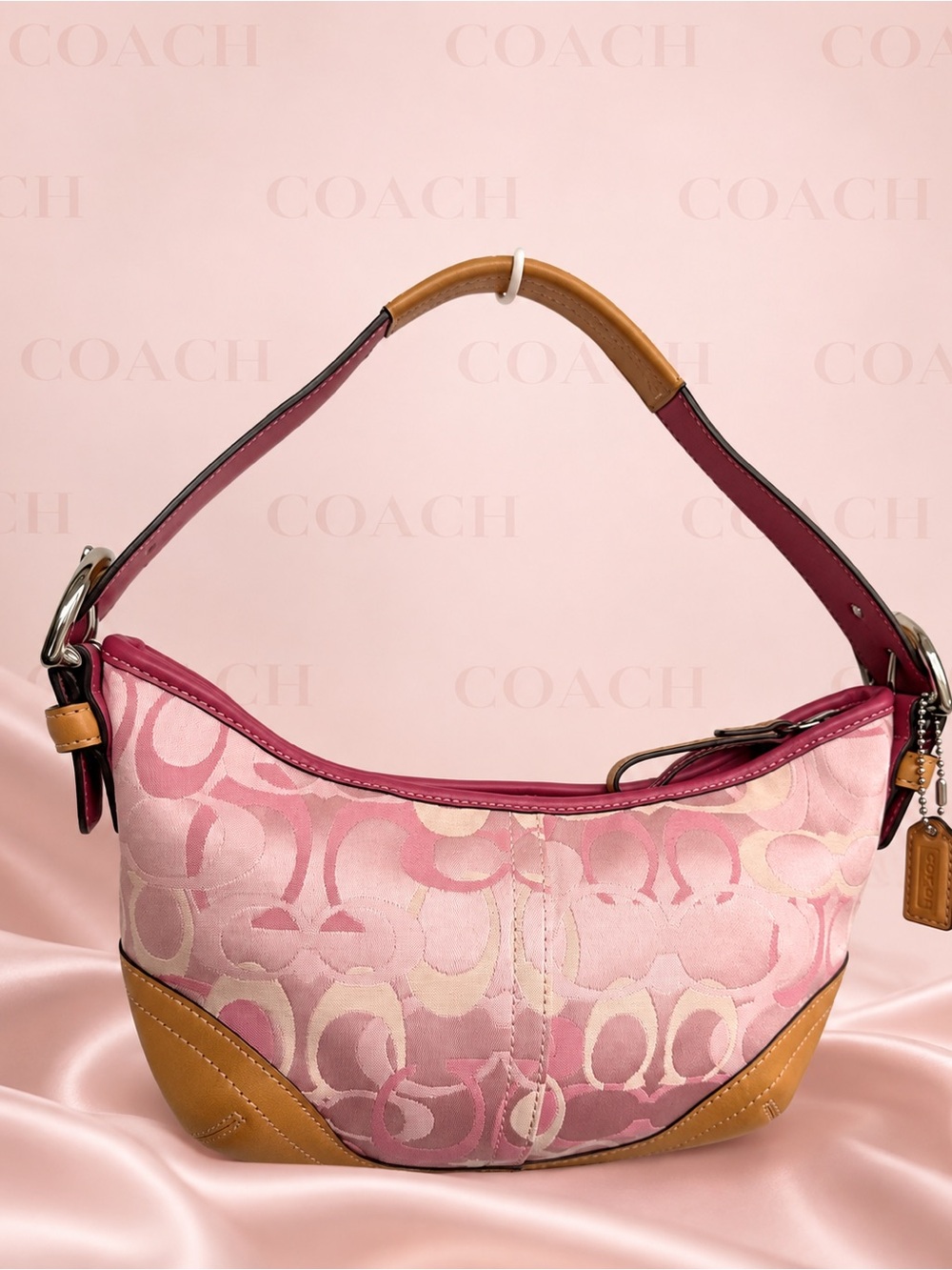 Coach Pink Optic Art Soho Buckle Hobo Bag